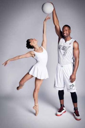 En una colaboración entre arte y deporte, el Miami Heat apoyó al Miami City Ballet con una sesión de fotos para colección que incluyó a los astros Dwyane Wade y Lebron James junto a las bailarinas Jeannete y Patricia Delgado.
