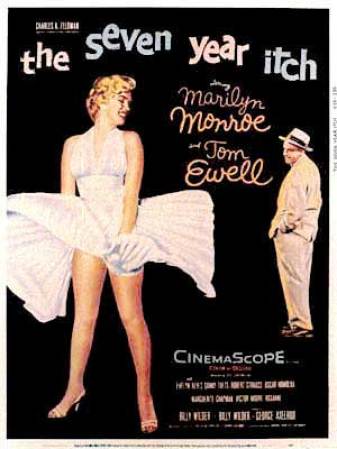 6. The Seven Year Itch. <br />Esta imagen de Marilyn Monroe quedó grabada en la memoria colectiva siendo la más representativa de la rubia actriz.