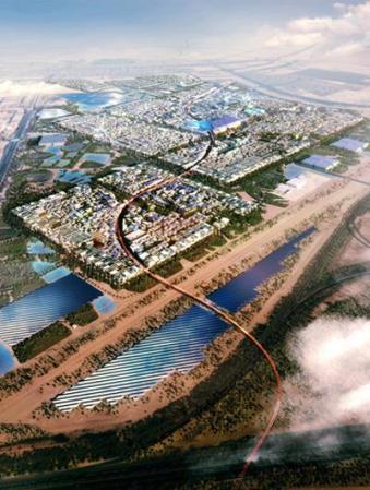 Masdar fue diseñada por la compañía británica de diseño y arquitectura llamada Foster & Partners.