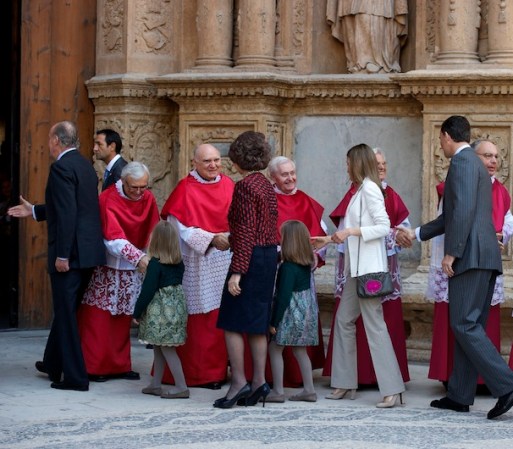 La familia real fue a misa en la Catedral de Palma de Mallorca.