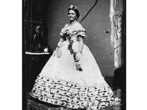 La esposa de Lincoln, Mary Todd Lincoln, en el día de la toma de posesión.