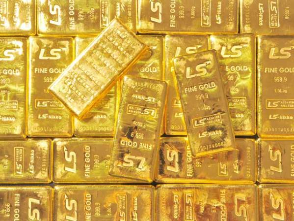 Barras de oro de 100 gramos, listas para la venta en Corea.