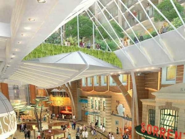 Royal Promenade: Rompetechos de cristal y vegetación.