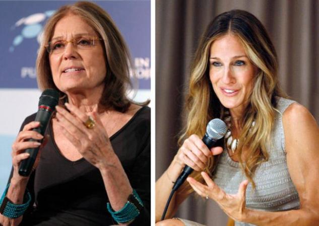 Sarah Jessica Parker como la feminista Gloria Steinem en la película "Lovelace" basada en la vida de una actriz porno.
