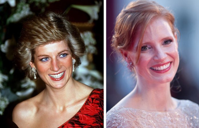 Jessica Chastain fue candidata para representar a la princesa Diana, pero fue reemplazada por Naomi Watts.
