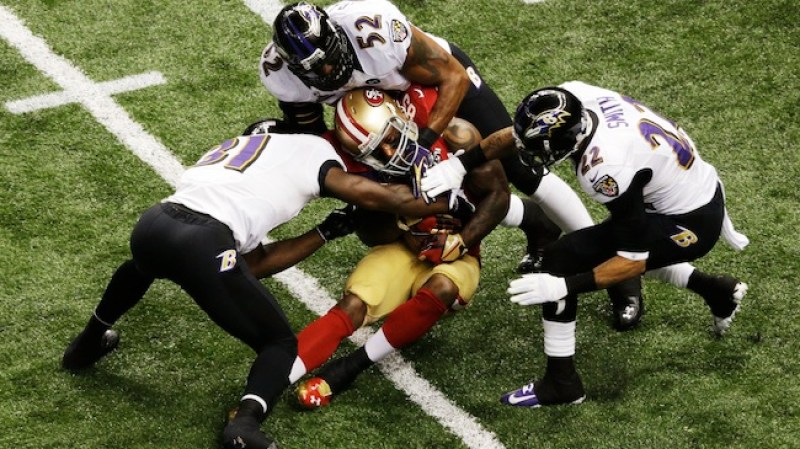 during Super Bowl XLVII at the Mercedes-Benz Superdome on February 3, 2013 in New Orleans, Louisiana.
