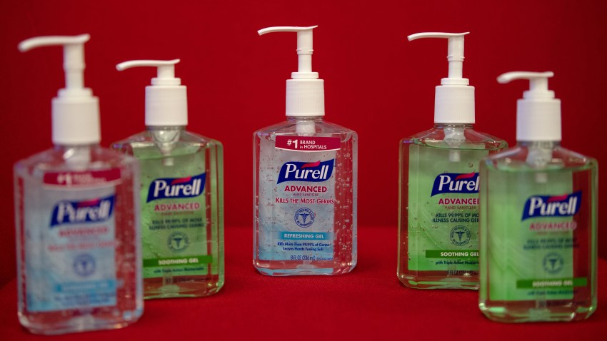 bottles of Purell hand sanitizer