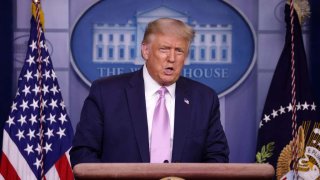 El presidente de EEUU, Donald Trump durante rueda de prensa en la Casa Blanca.