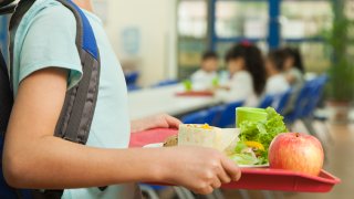 Girl holding lunch