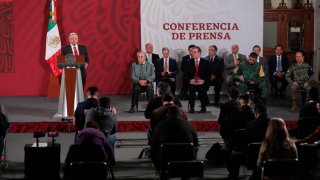 AMLO en su conferencia matutina con periodistas