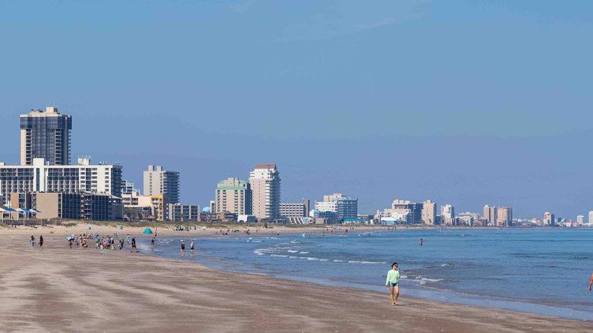 View of the South Padre Island, on the Gulf of Mexico, Texas, United States of America