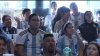 Aficionados de la Seleccion Argentina festejan triunfo contra Australia