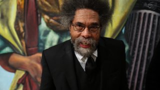 Philosopher Dr. Cornel West is seen as the 57th Commemoration of El-Hajj Malik El-Shabazz, Malcolm X is held at The Malcom X & Betty Shabazz Memorial and Educational Center in New York City on Feb. 21, 2022.