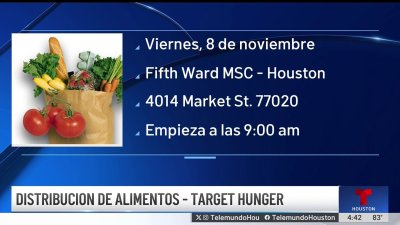 Distribución de alimentos durante el mes de noviembre en Houston