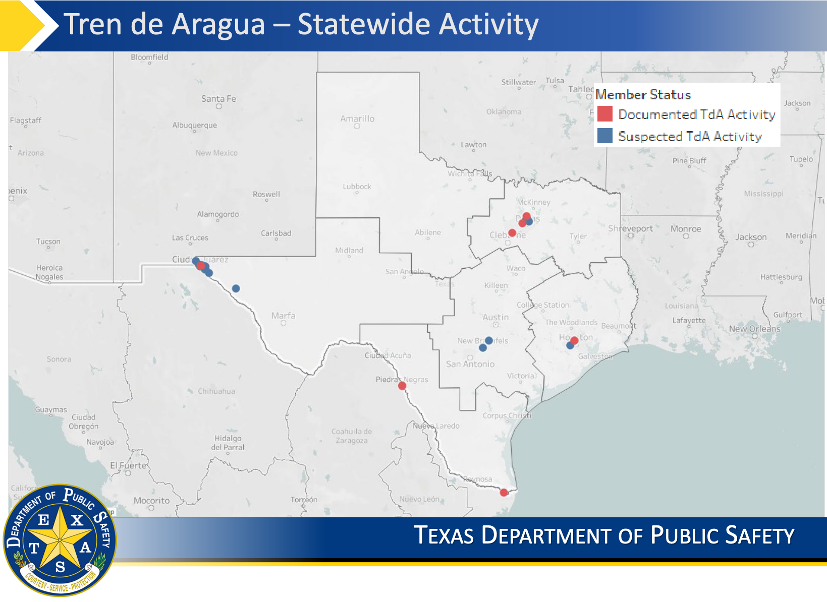 Actividad del Tren de Aragua en Texas