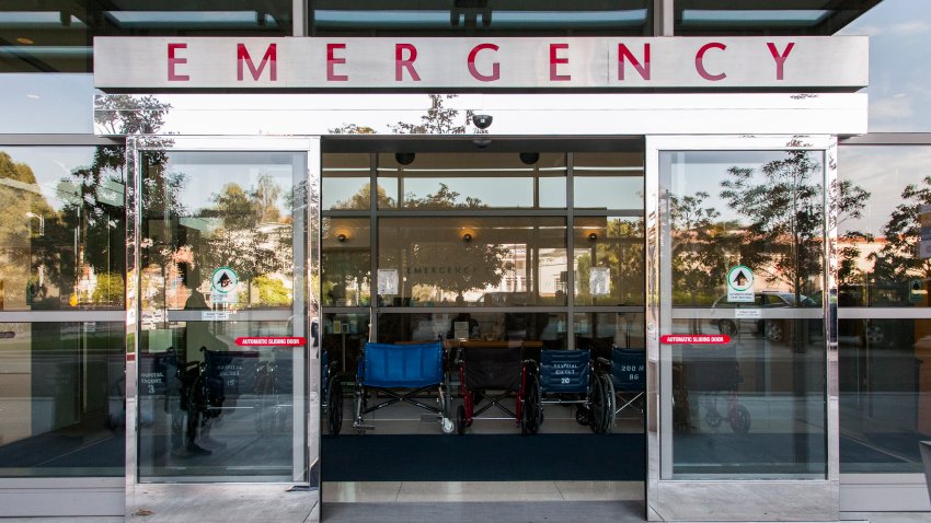 Sliding doors of emergency room in hospital