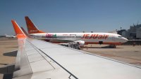 South Korea: plane of the South Korean airline Jeju Air at Seoul Incheon International Airport. (Photo by: Benard /Andia/Universal Images Group via Getty Images)