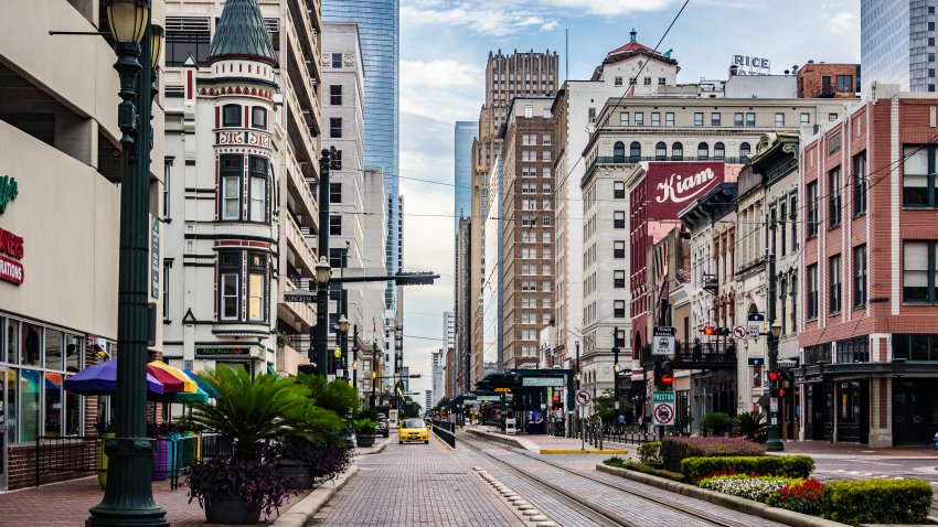 Calle principal del centro de Houston