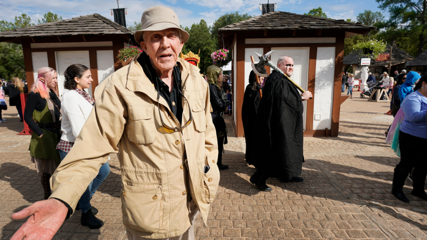 George Coulam is interviewed on the grounds of the Texas Renaissance Festival on Saturday, Oct. 12, 2019. (Melissa Phillip/Houston Chronicle via Getty Images)