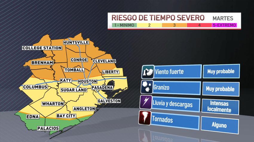 Toda la zona norte de nuestra área quedó cobijada con un riesgo 3 de tiempo severo en una escala de 5.