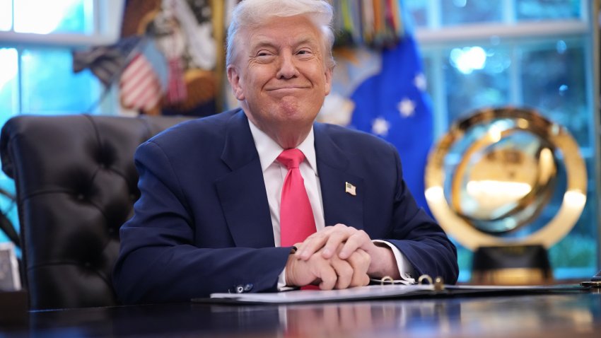 WASHINGTON, DC – AUGUST 14:  U.S. President Donald Trump speaks in the Oval Office on August 14, 2025 in Washington, DC. Trump is expected to issue a proclamation on the 90th anniversary of Social Security and highlight his administration’s efforts on the program. (Photo by Andrew Harnik/Getty Images)
