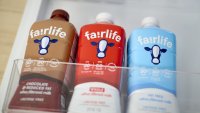 Fairlife ultra-filtered fat free, whole, and chocolate milk arranged in Germantown, New York, US, on Tuesday, Dec. 3, 2024. Fairlife, which uses a specialized filtering process to boost protein and cut sugar and lactose in its milk products, helped spark the modern protein craze that’s unfolded alongside the rise of Ozempic and other GLP-1 drugs. Photographer: Gabby Jones/Bloomberg via Getty Images