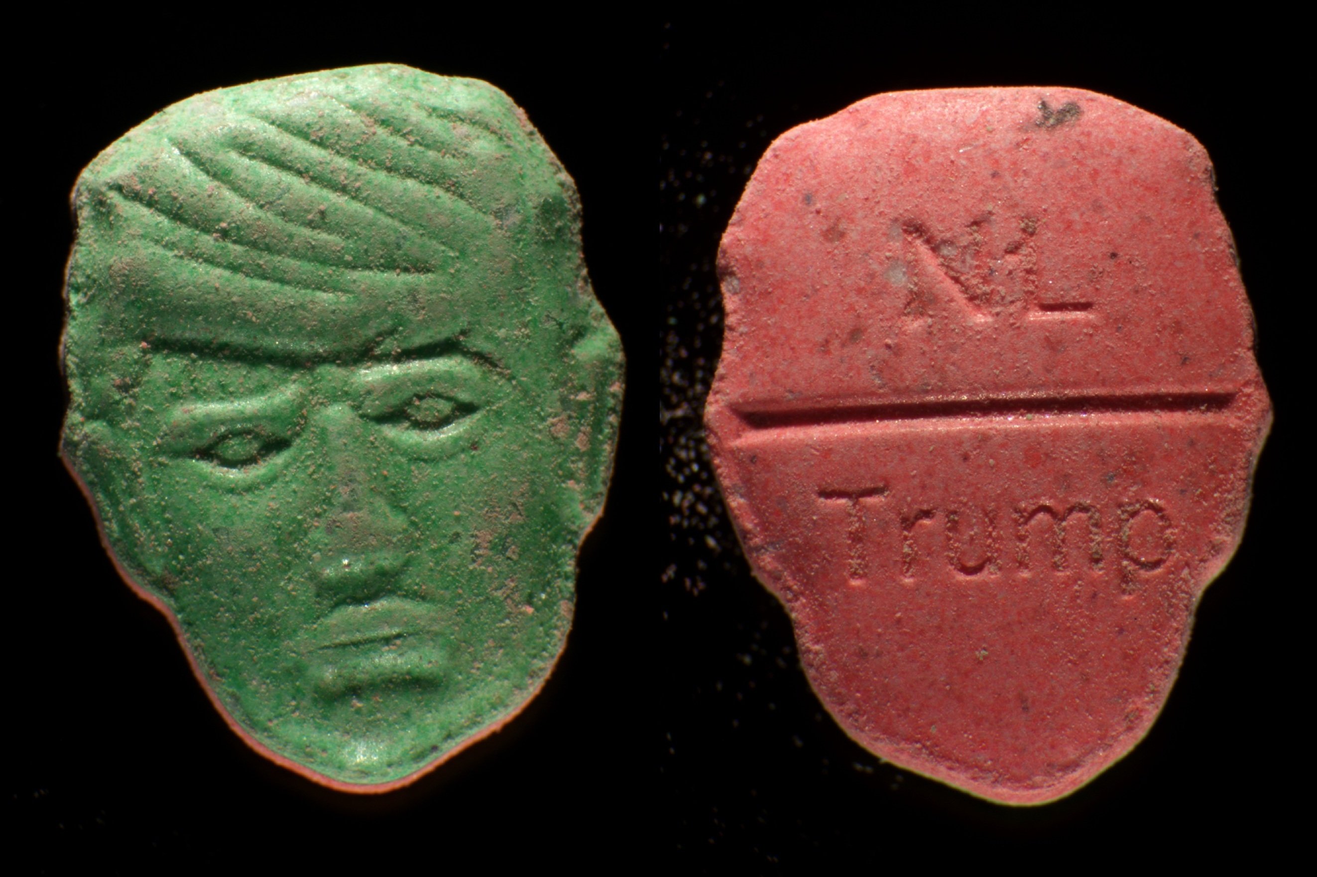 Emiten "alerta roja" por pastillas de éxtasis con forma de Trump que podrían ser letales