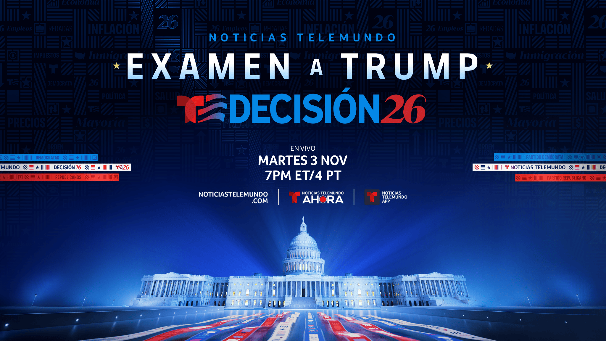 Telemundo presenta cobertura de la elecciones de medio término "Decisión 2026″