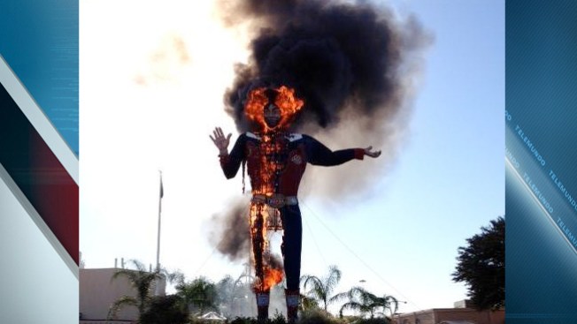"Big Tex" en llamas